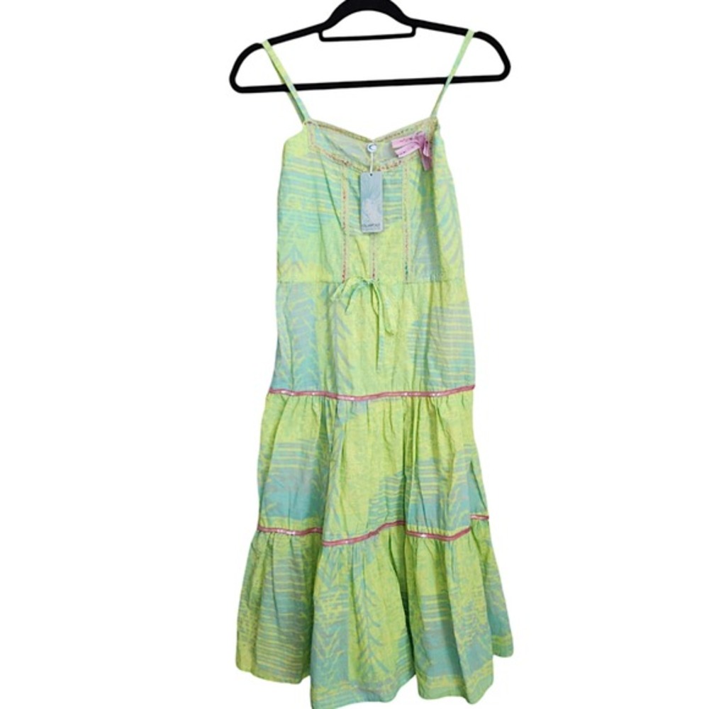 Y2k Custo Barcelona Tiered Midi Dress‎ 4 Sundress Sequins Fairy Fairycore NWT